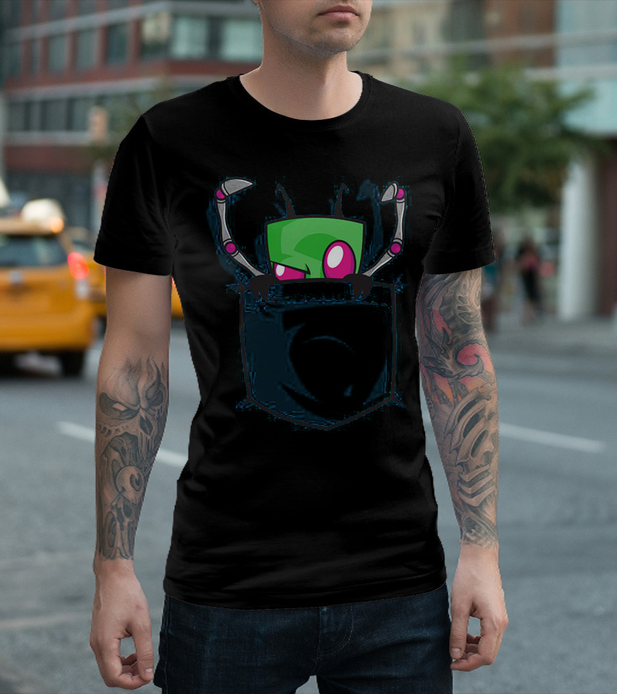 Gir Invader Zim Cute Pocket T-Shirt