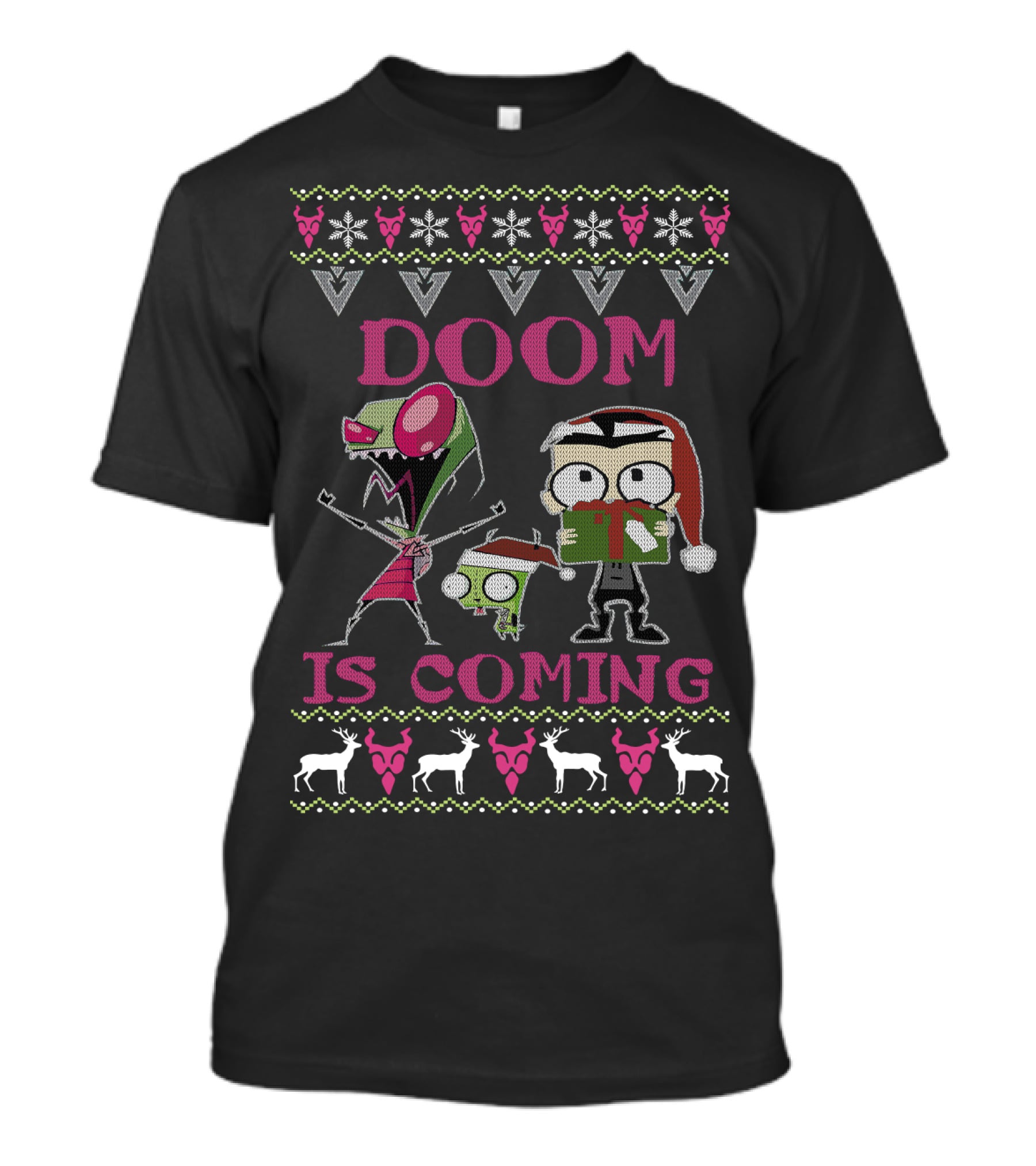 Doom Is Coming Christmas Invader Zim Gir Holiday T-Shirt