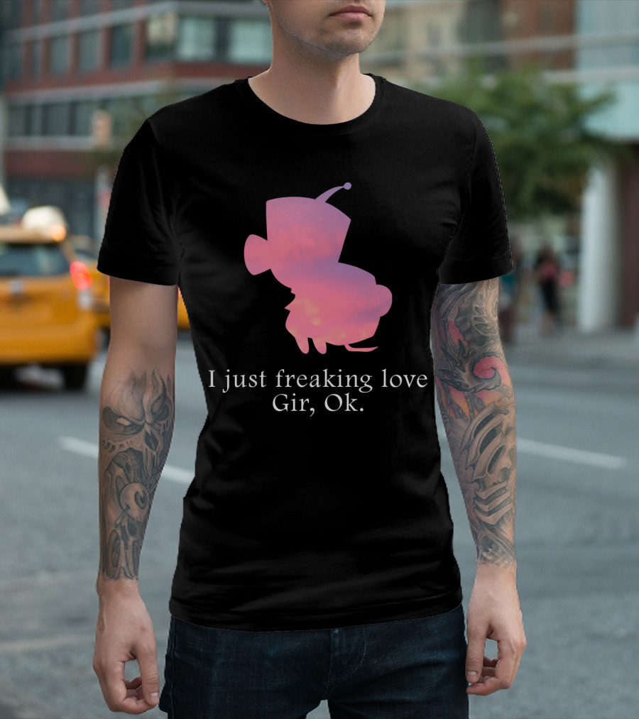 I Just Freaking Love Gir Invader Zim Silhouette Clouds T-Shirt