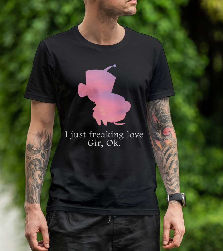 I Just Freaking Love Gir Invader Zim Silhouette Clouds T-Shirt