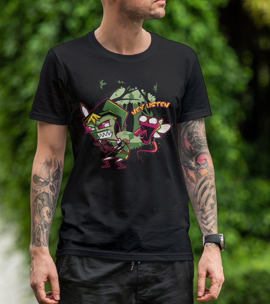 Legend Of Zelda Invader Zim Gir Hey Listen Crossover T-Shirt