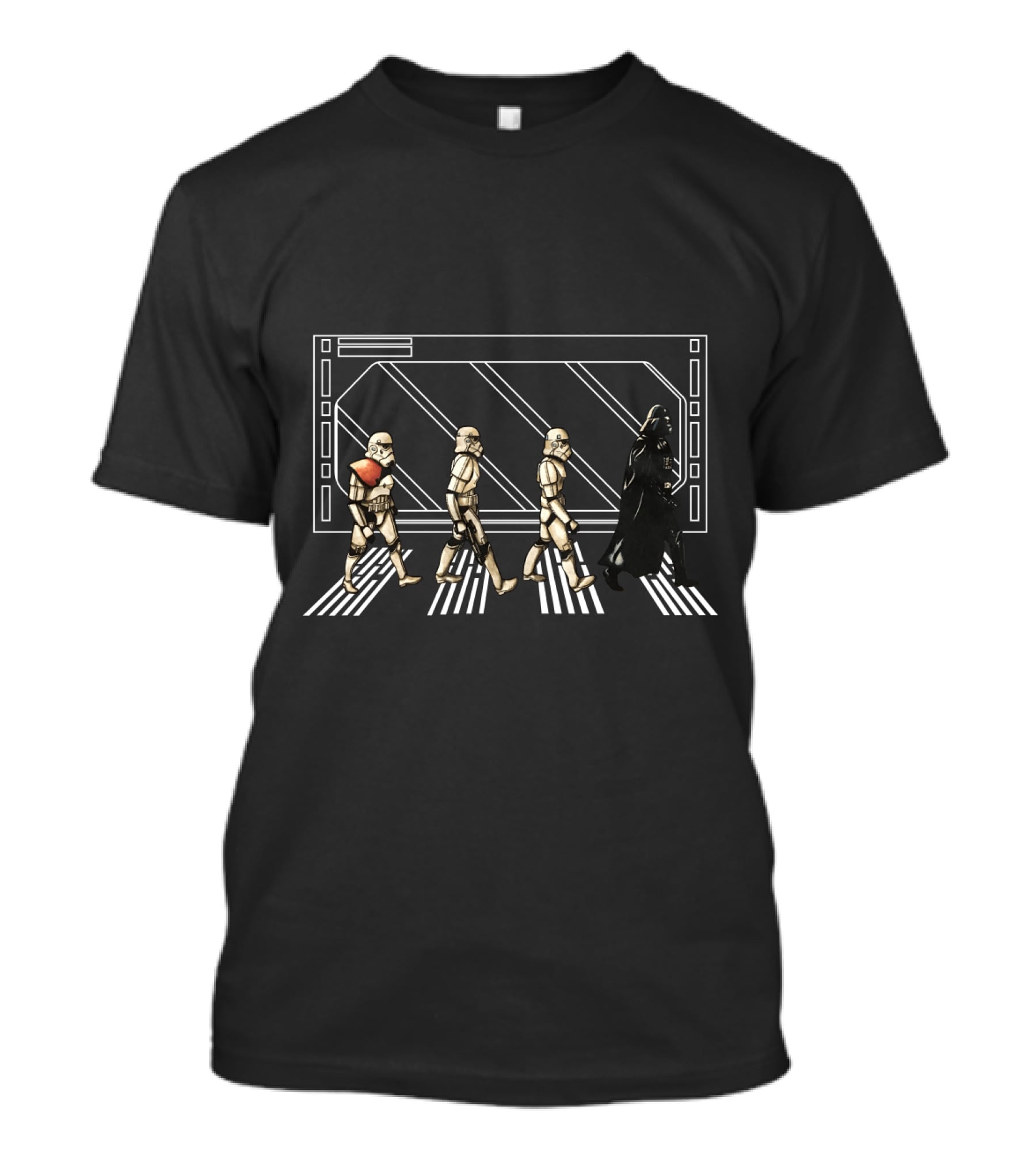 Abbey Road Dark Side Darth Vader Star Wars Stormtroopers T-Shirt