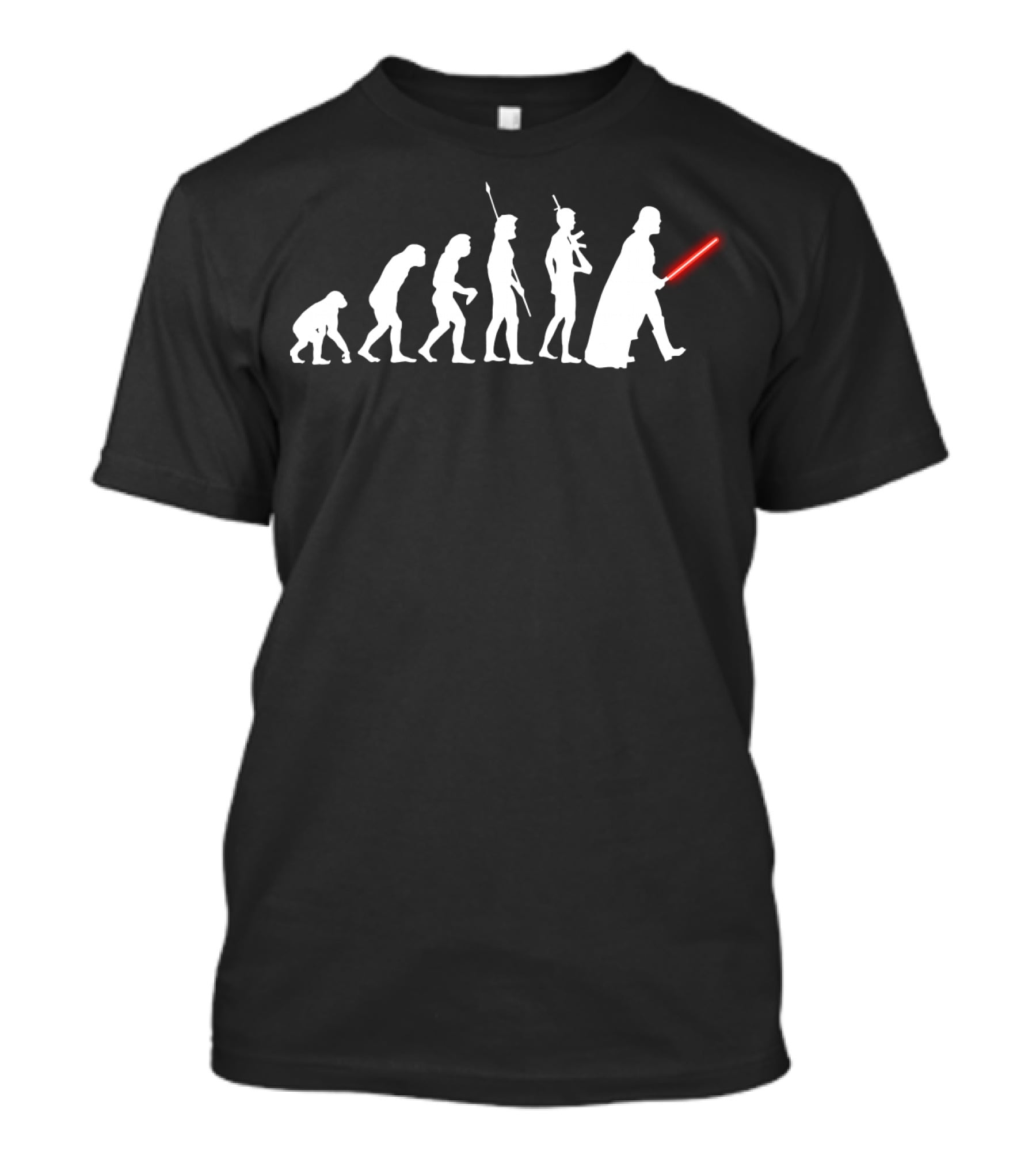 Evolution Of Darth Vader Star Wars Lightsaber And Human Evolution Icons T-Shirt