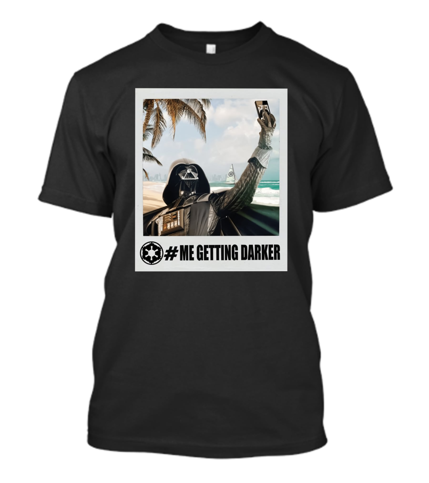 Me Getting Darker Darth Vader Star Wars Beach Selfie T-Shirt