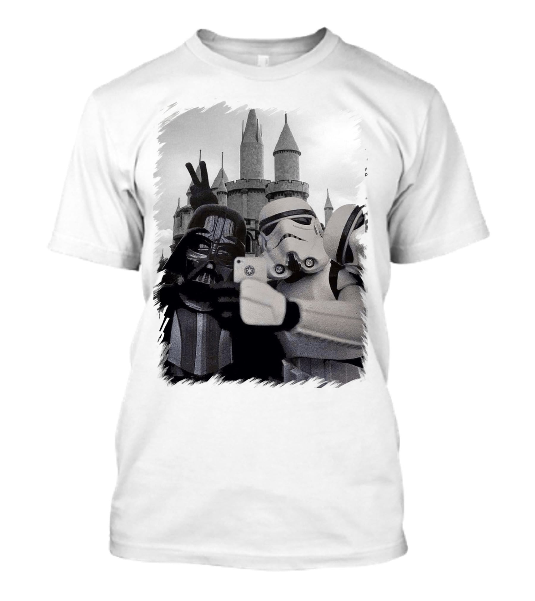 Selfie With Darth Vader And Stormtroopers At Disneyland Castle Star Wars T-Shirt