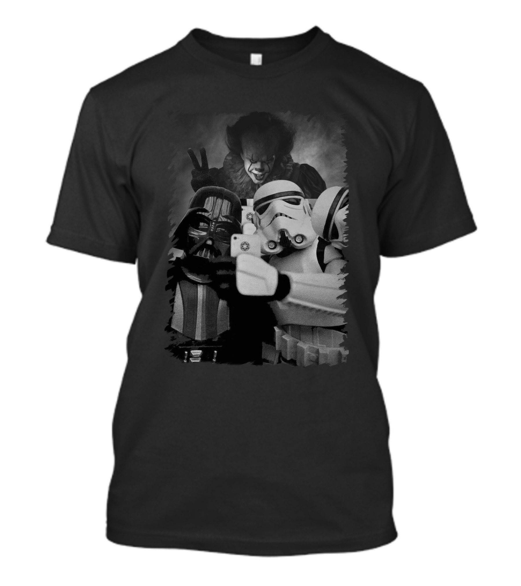 Darth Vader And Stormtrooper Selfie With Pennywise Star Wars Mashup T-Shirt
