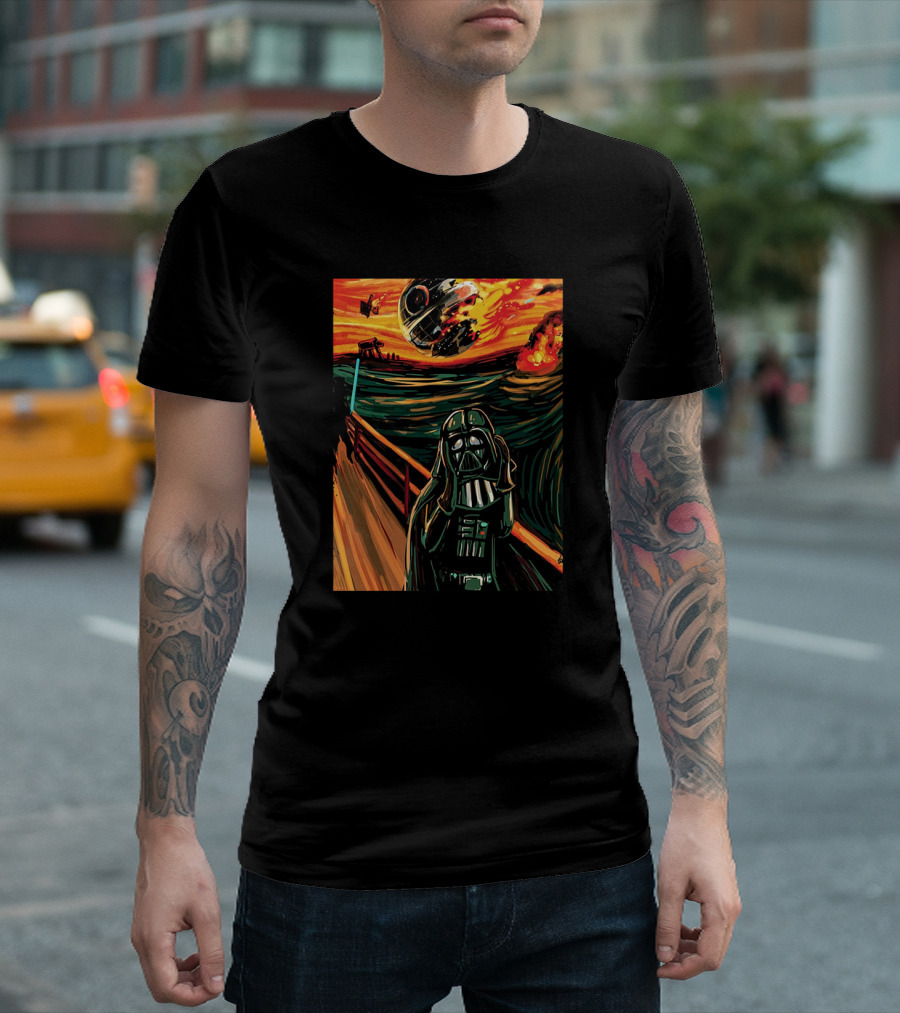 Darth Vader The Scream Star Wars Death Star Explosion Scene T-Shirt