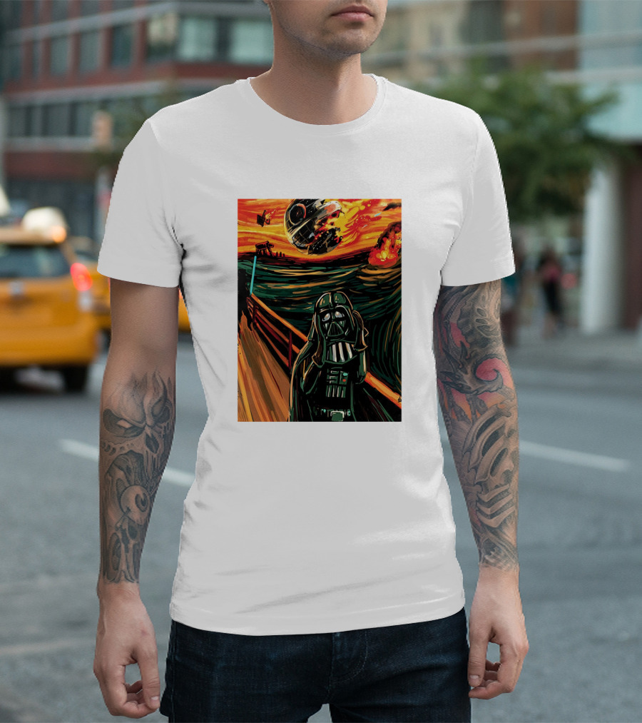 Darth Vader The Scream Star Wars Death Star Explosion Scene T-Shirt