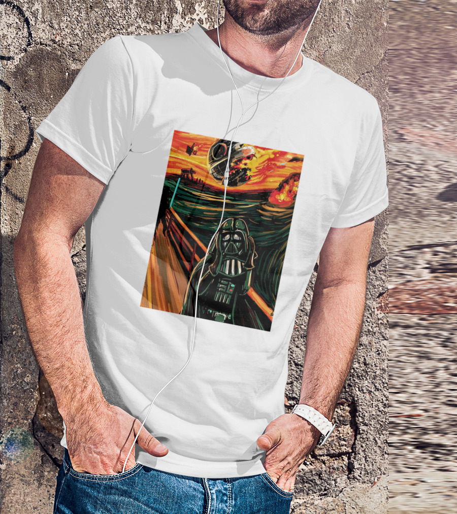 Darth Vader The Scream Star Wars Death Star Explosion Scene T-Shirt