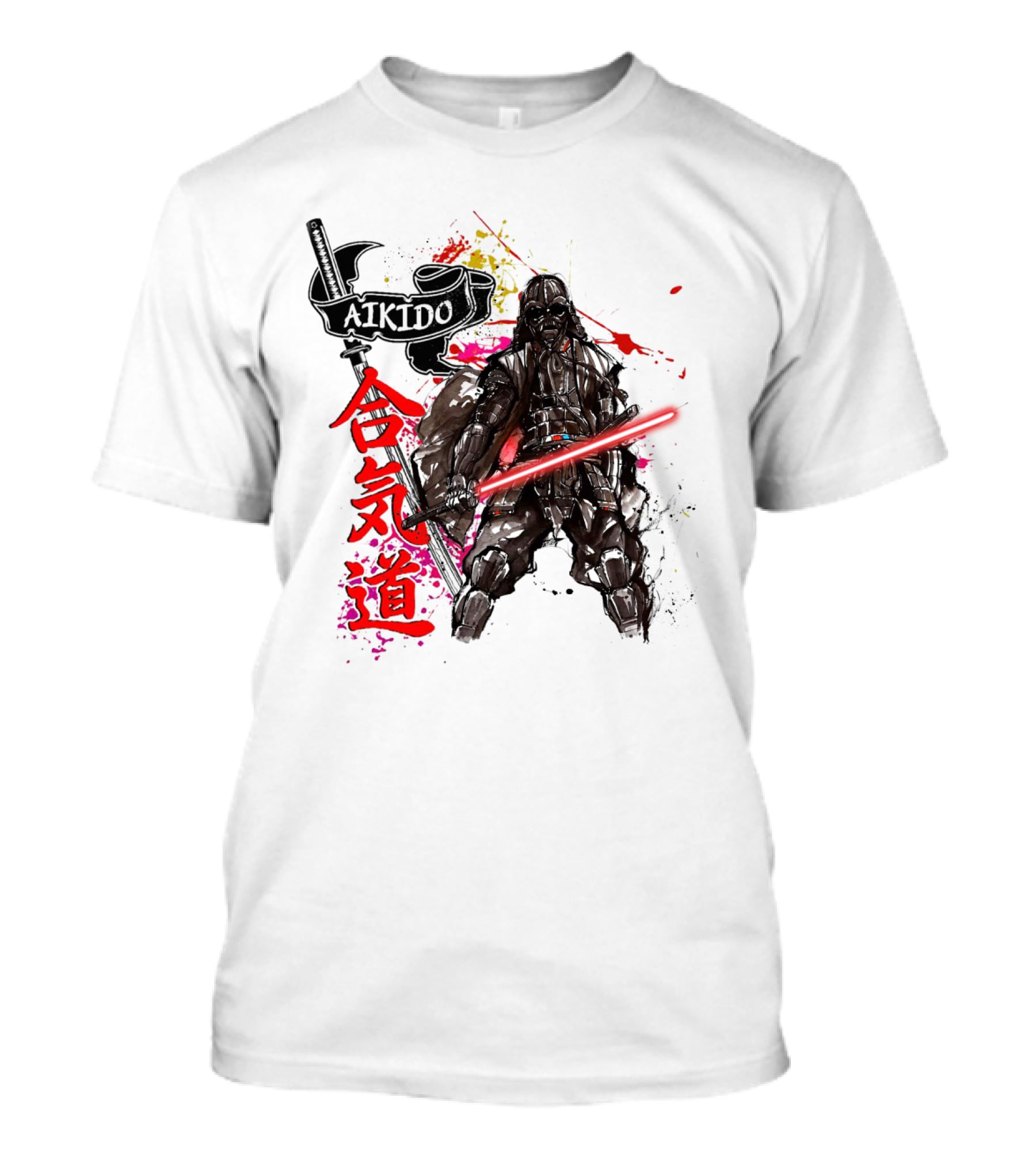 Aikido Samurai Darth Vader Star Wars Lightsaber Fusion T-Shirt