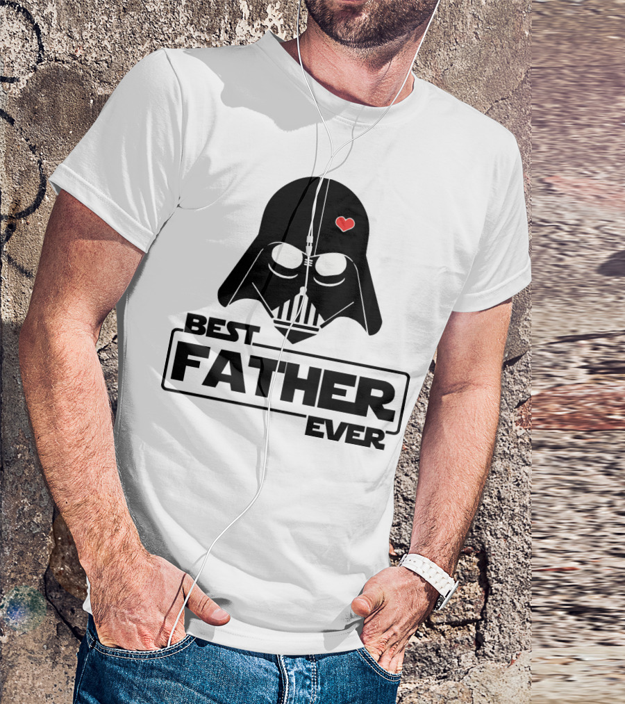 Best Father Ever Father's Day Darth Vader Star Wars Helmet Heart T-Shirt
