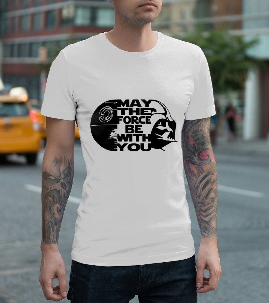 May the Force Be With You Death Star Darth Vader Star Wars T-Shirt