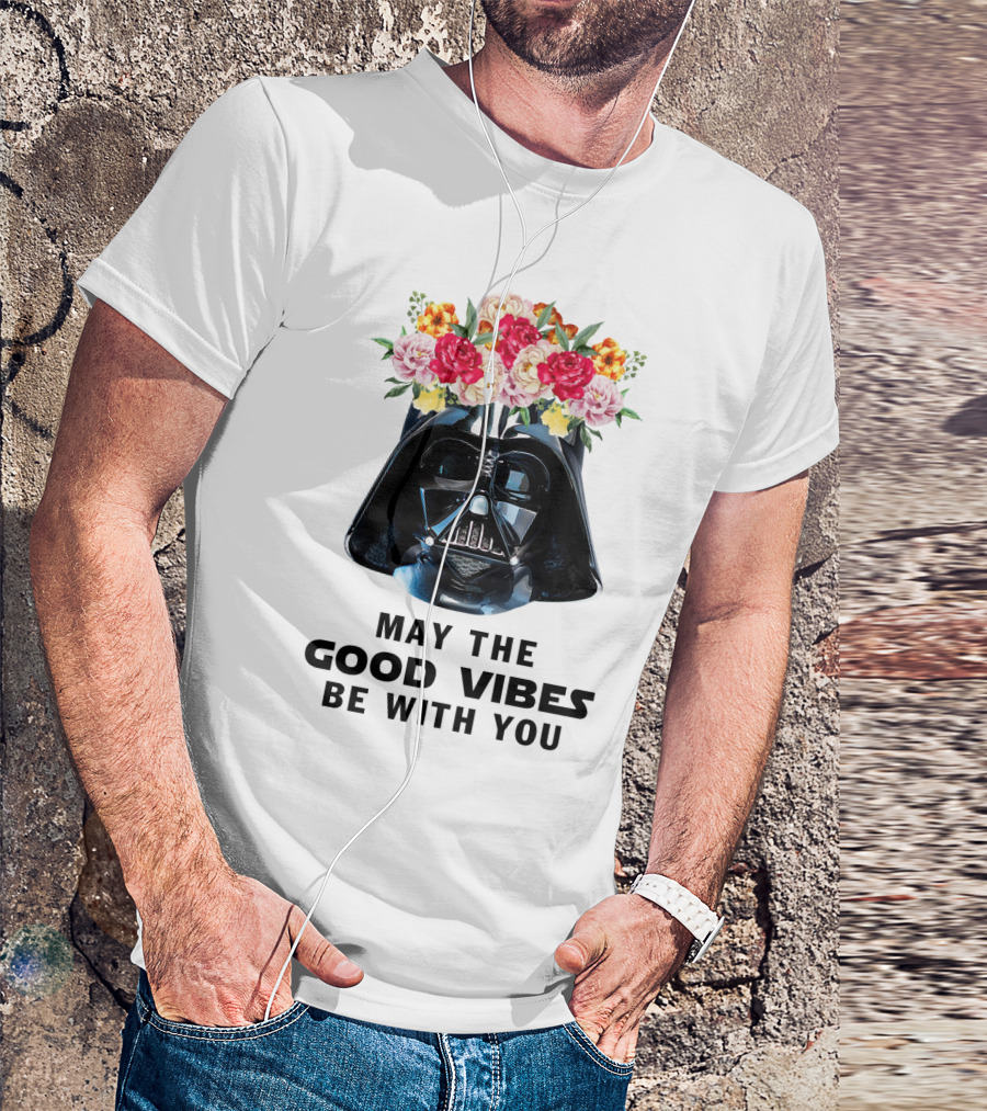 Star Wars Darth Vader May The Good Vibes Be With You Floral Helmet T-Shirt