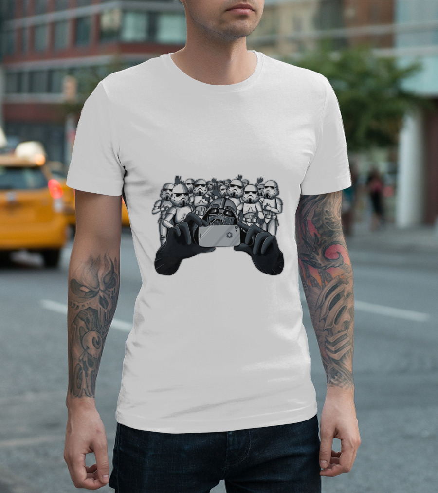 Selfie with Stormtroopers Darth Vader Star Wars Scene T-Shirt