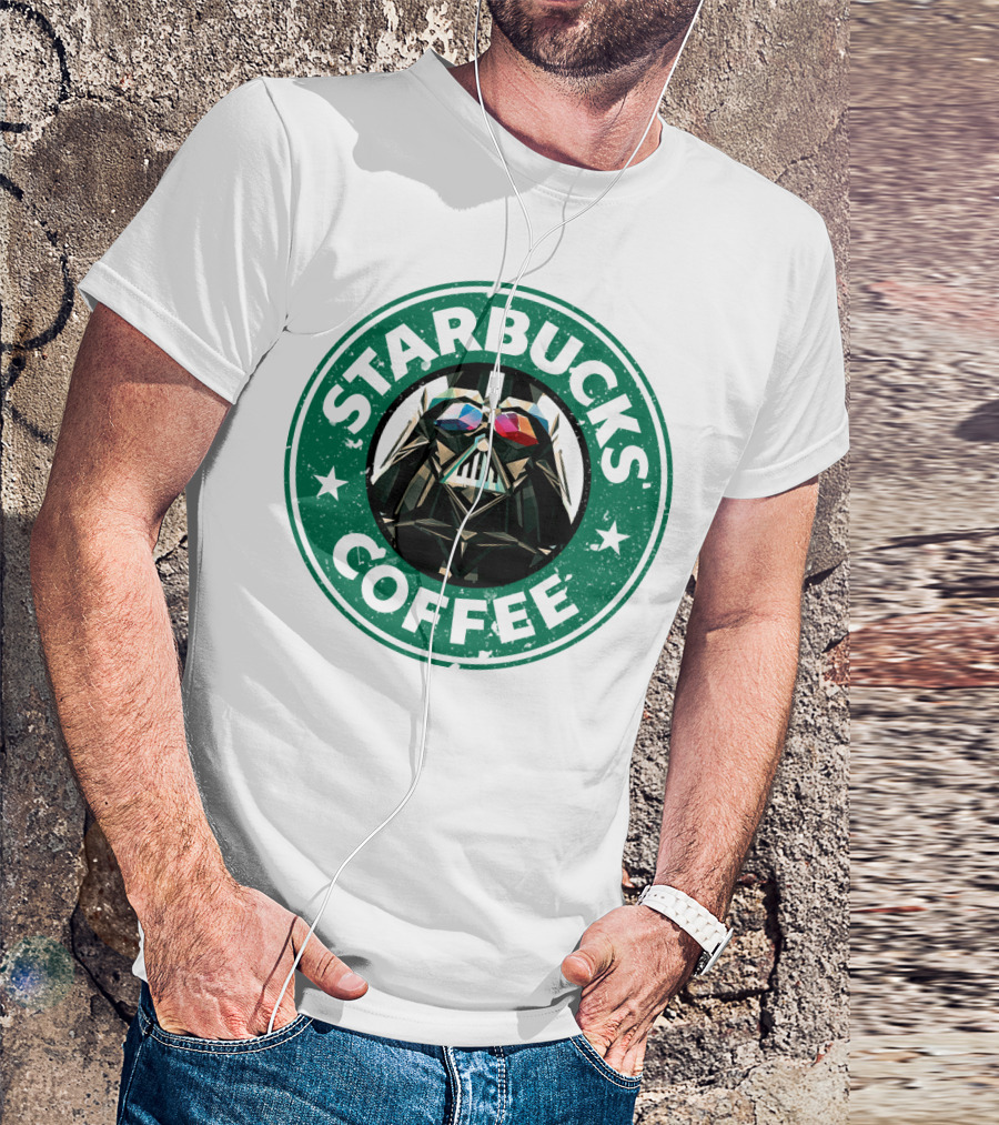 Starbucks Coffee Darth Vader Star Wars Logo Mashup T-Shirt