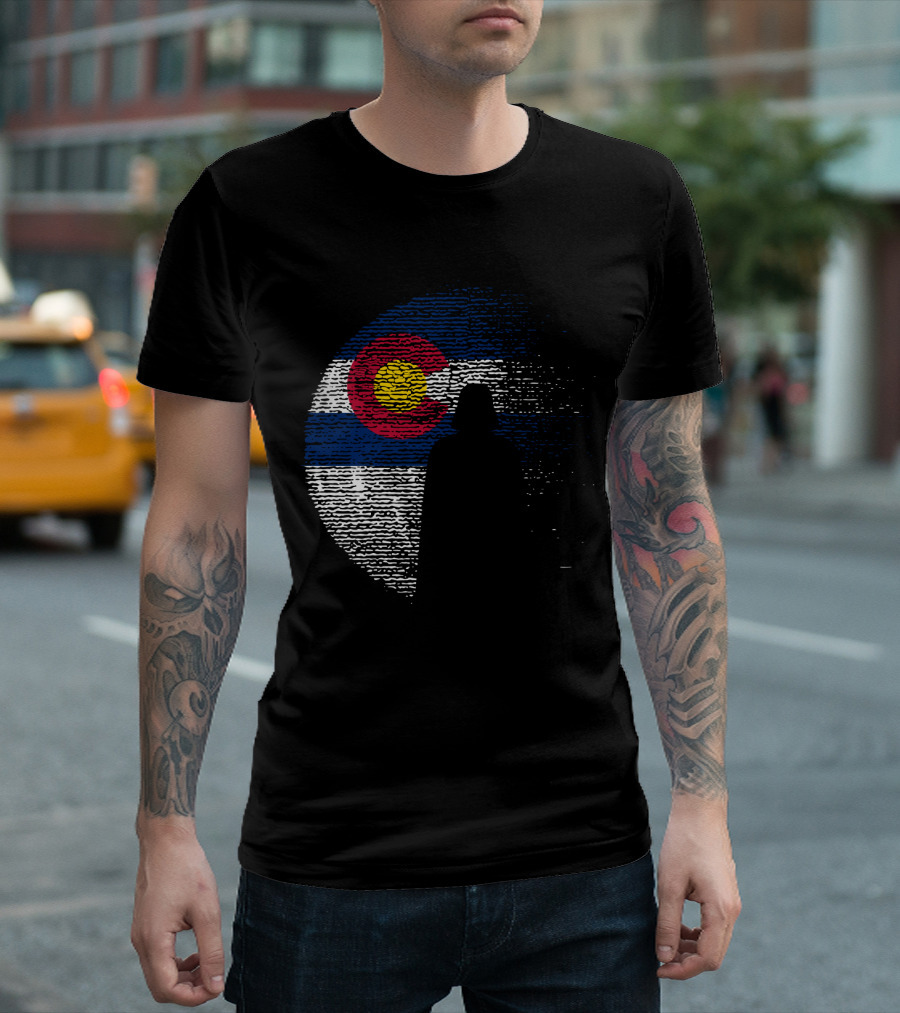 Colorado State Flag Darth Vader Death Star Moon T-Shirt