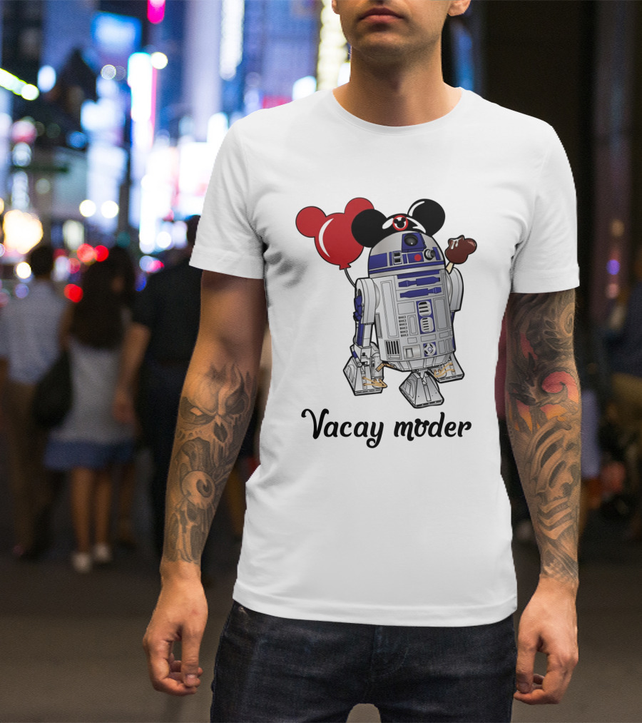 Vacay Mode R2 D2 Droids Star Wars Mickey Balloon Ice Cream T-Shirt