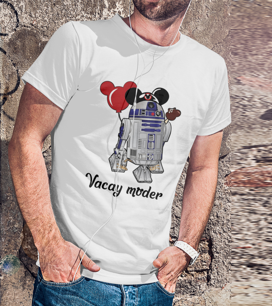 Vacay Mode R2 D2 Droids Star Wars Mickey Balloon Ice Cream T-Shirt