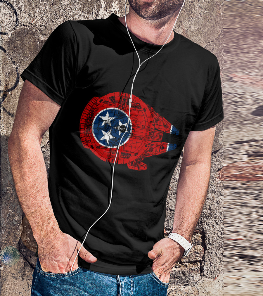 Tennessee Flag Millennium Falcon Spaceship T-Shirt