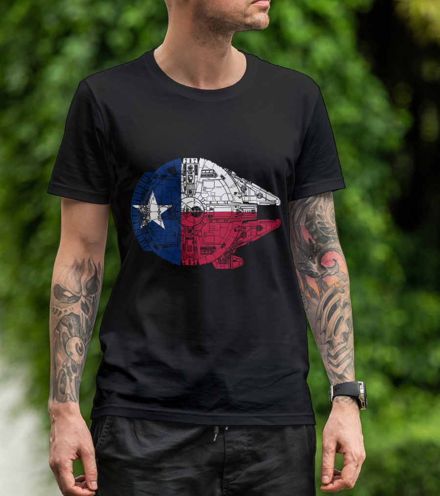 Texas Flag Millennium Falcon Fusion T-Shirt