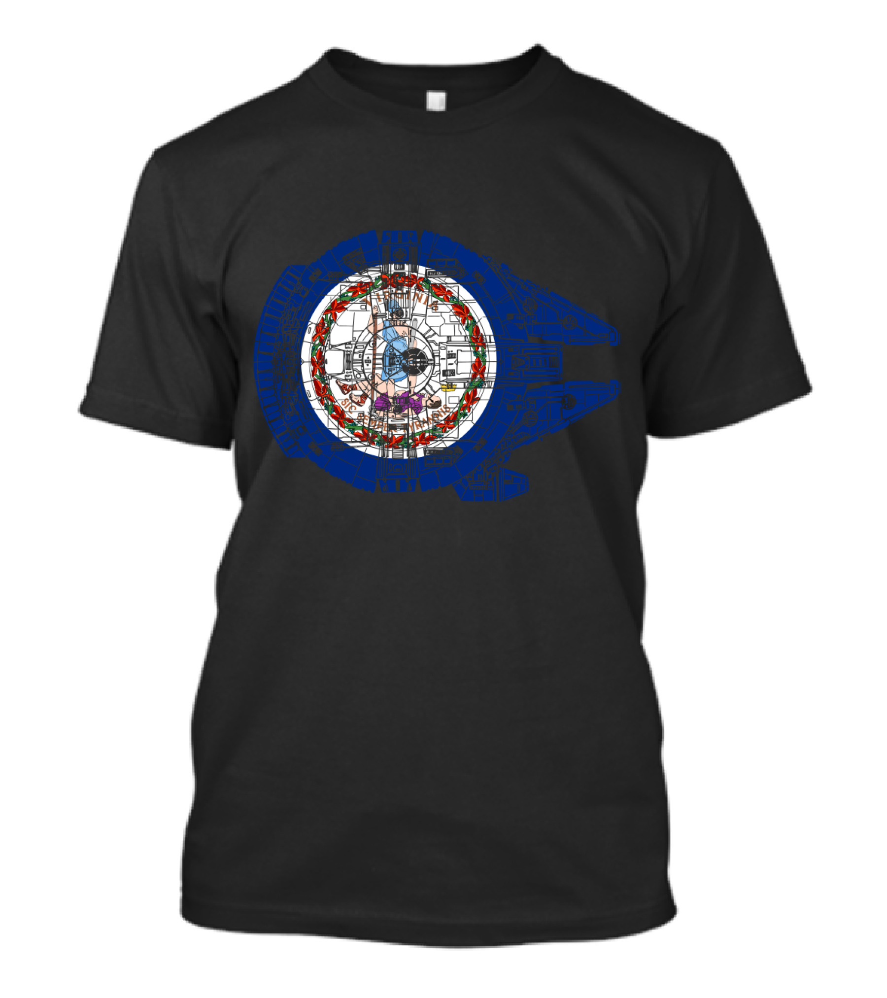 Virginia State Flag Emblem Inside Millennium Falcon T-Shirt