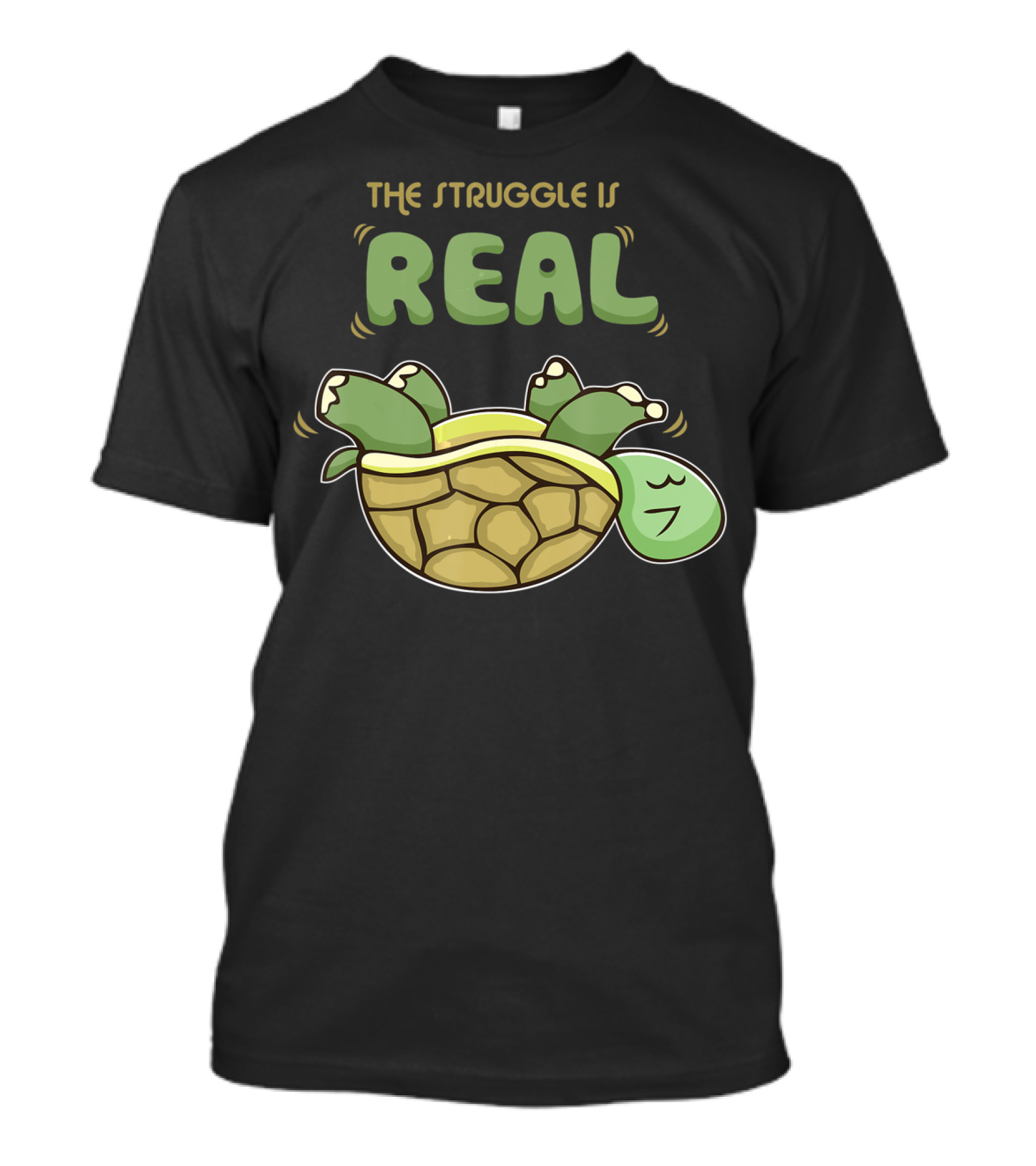Funny Turtle The Struggle Is Real I Hate Situps Gym Workout T-Shirt