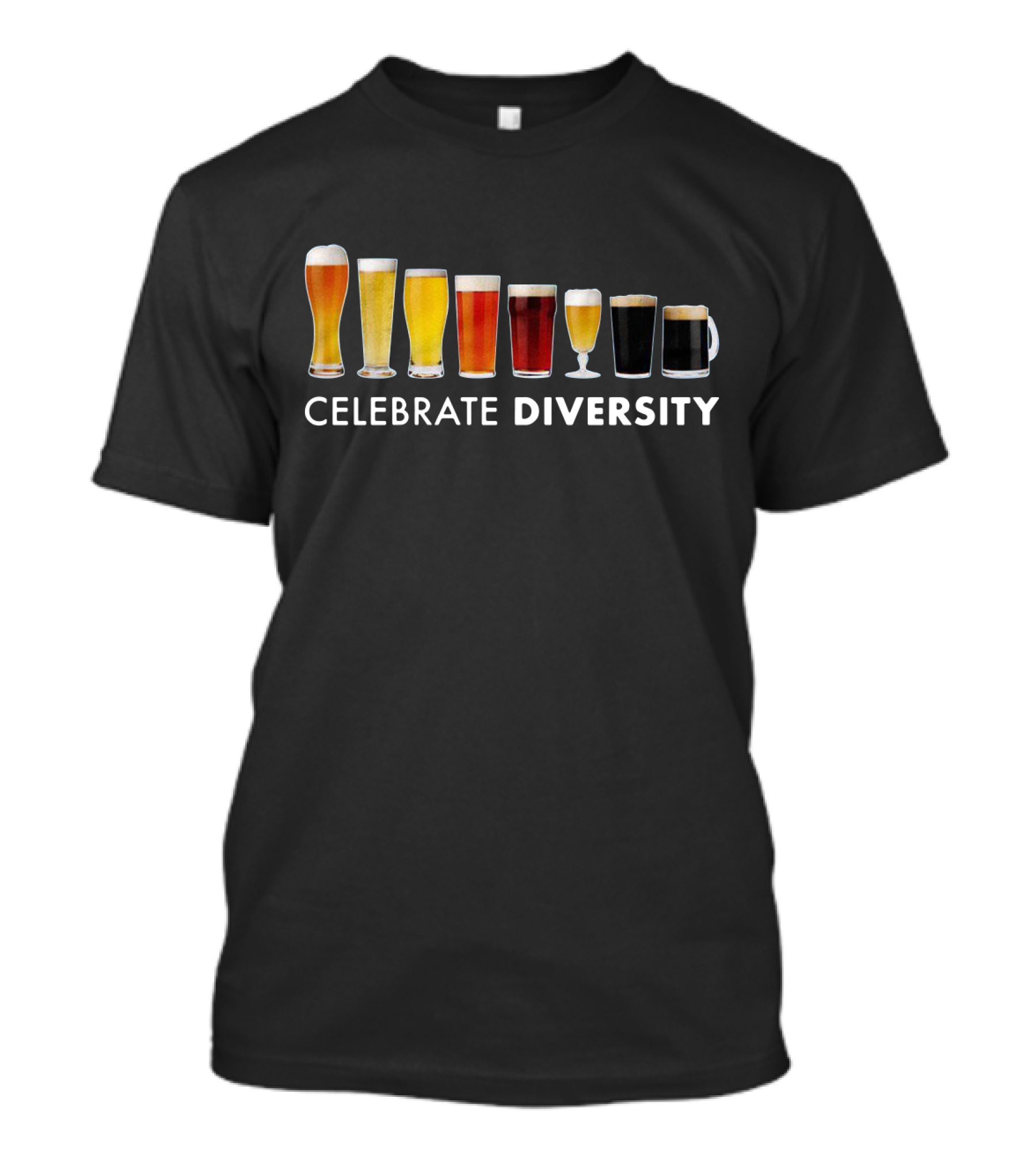 Celebrate Diversity Beer Glasses Variety For Beer Lovers T-Shirt
