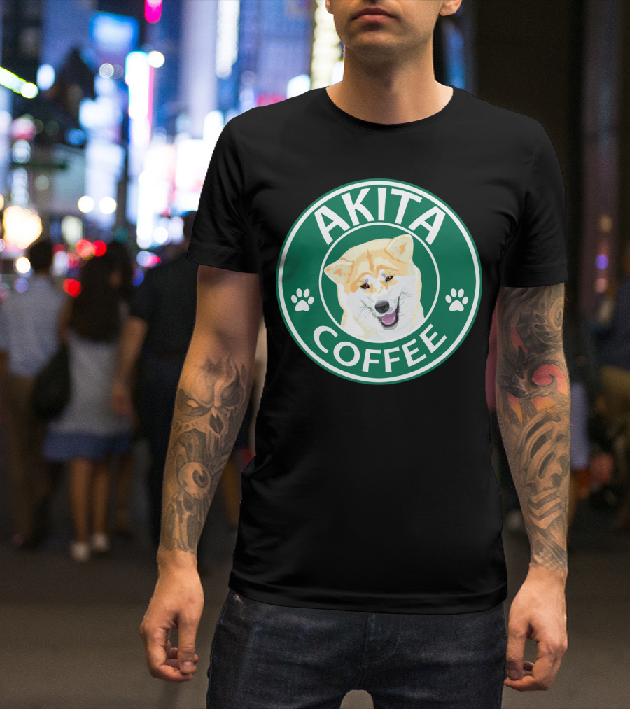 AKITA COFFEE Dog Paw T-Shirt