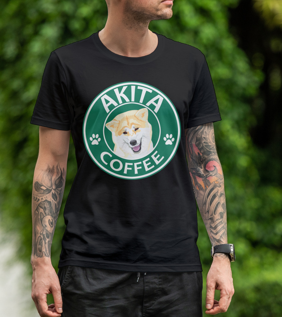 AKITA COFFEE Dog Paw T-Shirt