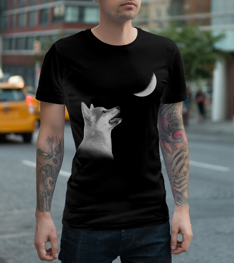 Akita Moonlight Lunar Gaze T-Shirt