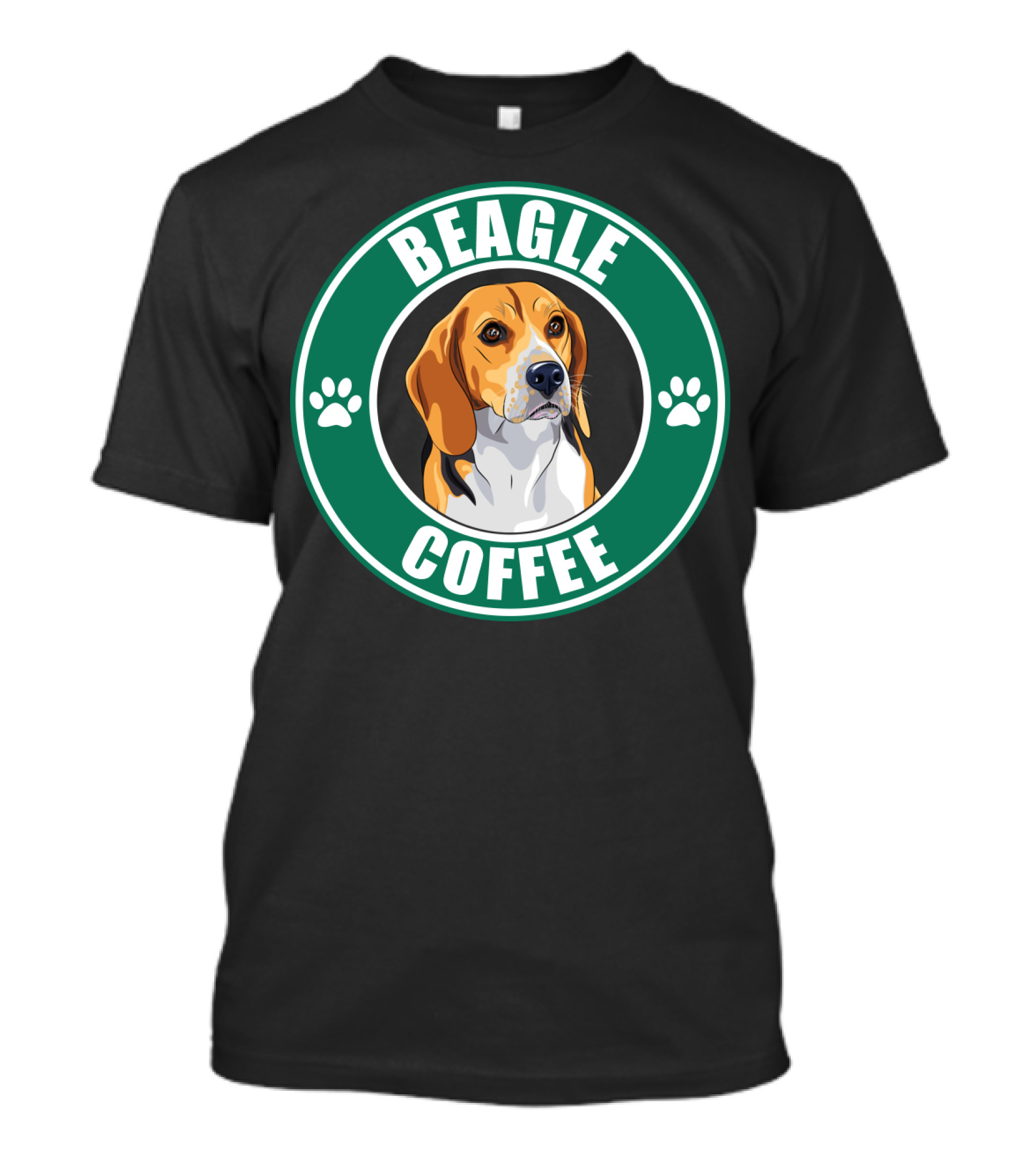 Beagle Coffee Paws Green Circle Beagle T-Shirt
