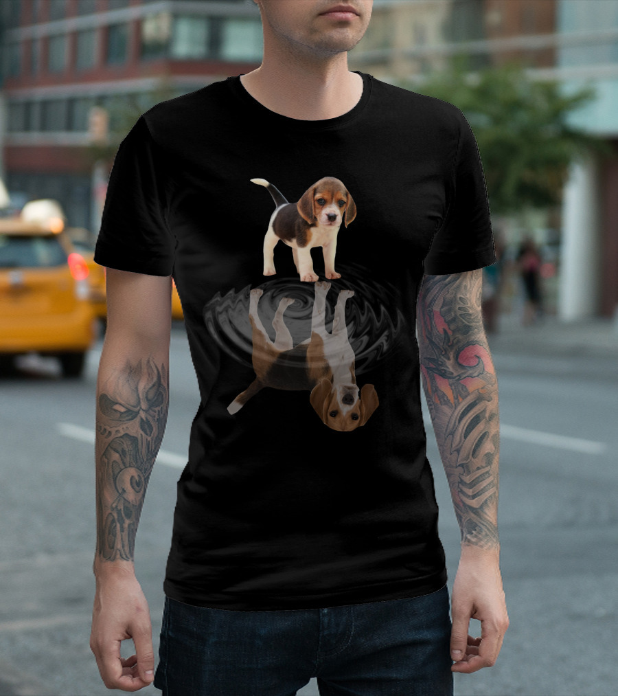 Beagle Puppy Reflection Ripple Mirror Artstyle T-Shirt