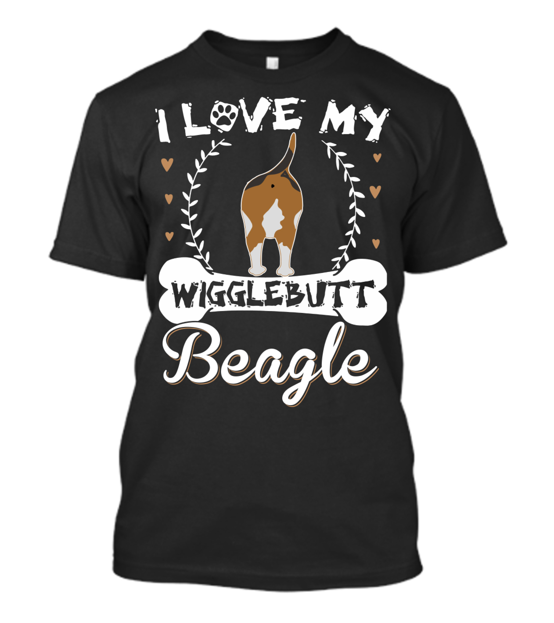 I Love My Wigglebutt Beagle Heart Paw Bone T-Shirt