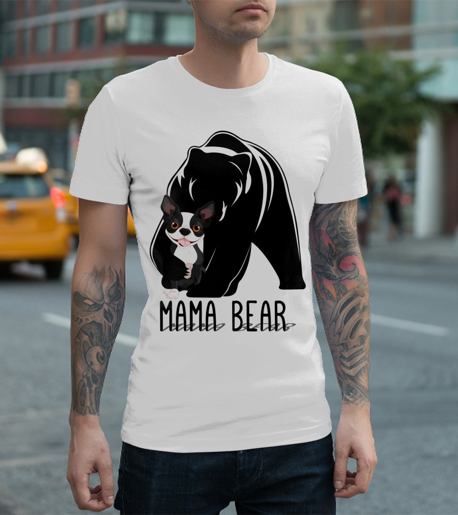 Mama Bear with Cute Dog Companion T-Shirt