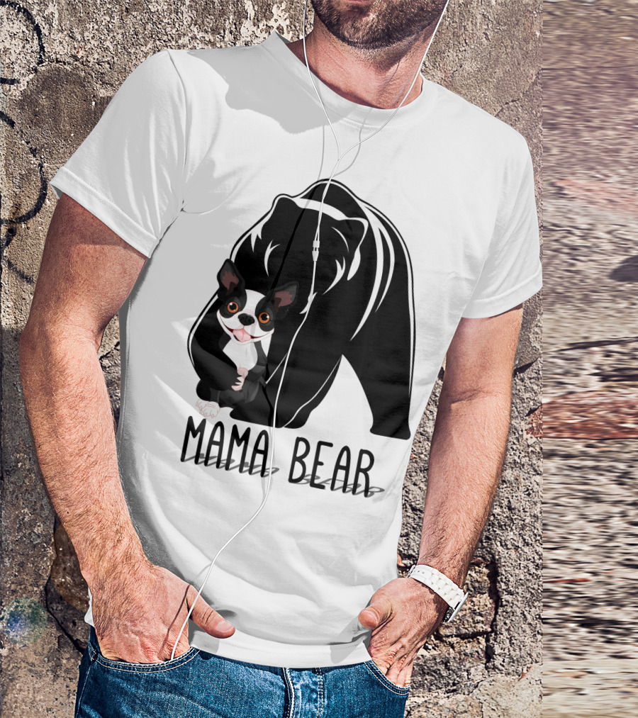 Mama Bear With Cute Dog Companion T-Shirt
