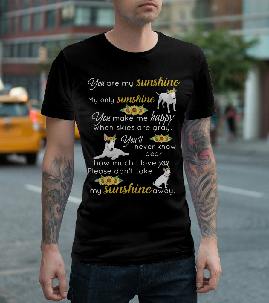 You Are My Sunshine Bullterrier Happiness When Skies Are Gray T-Shirt