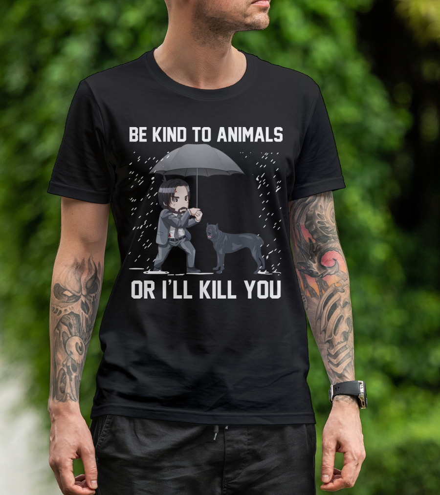 Be Kind To Animals Or I'll Kill You Cane Corso Umbrella T-Shirt