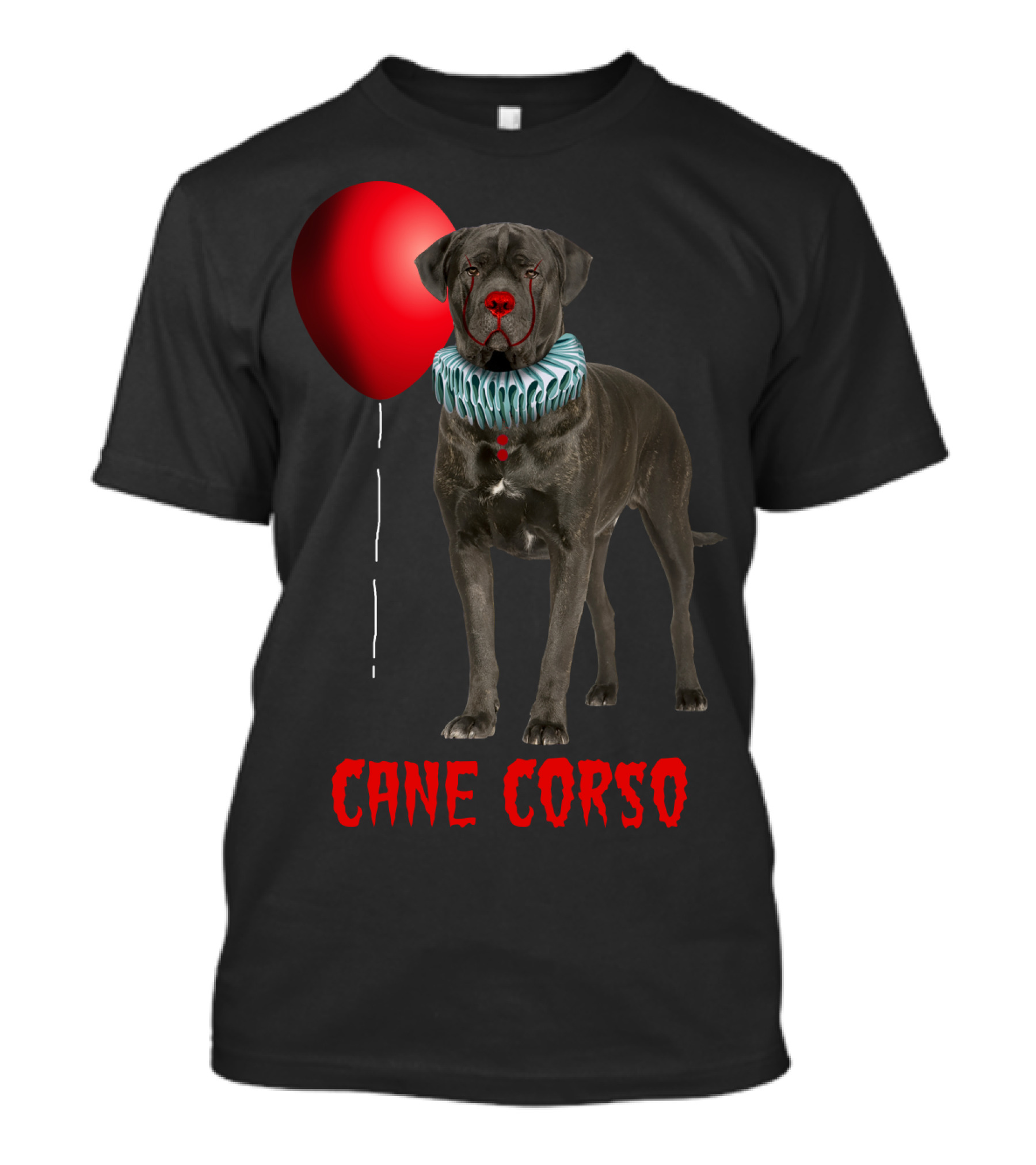 Cane Corso Horror Red Balloon Clown Costume T-Shirt