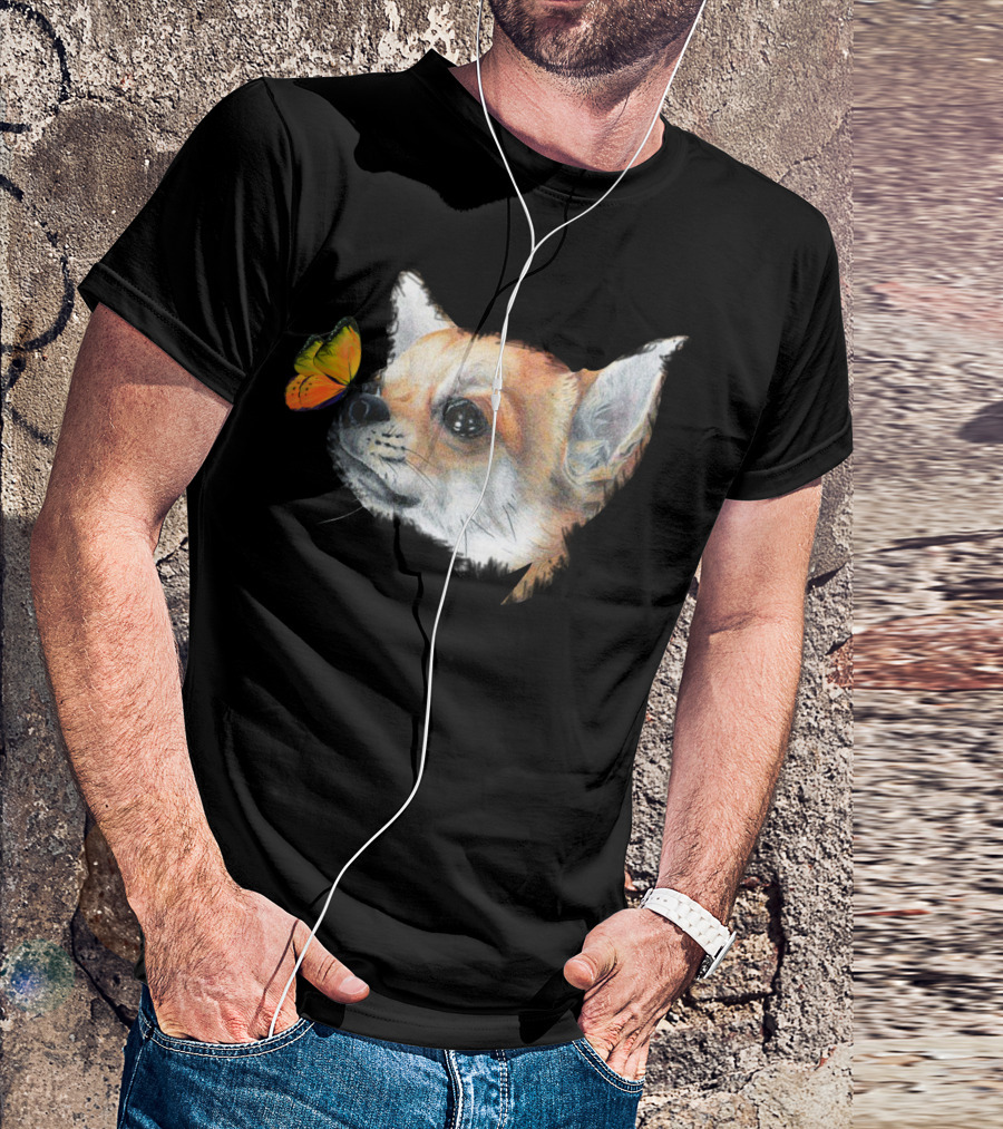 Chihuahua And Butterfly Encounter T-Shirt