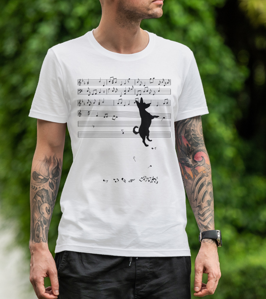 Chihuahua Conducting Musical Notes On Sheet Music T-Shirt
