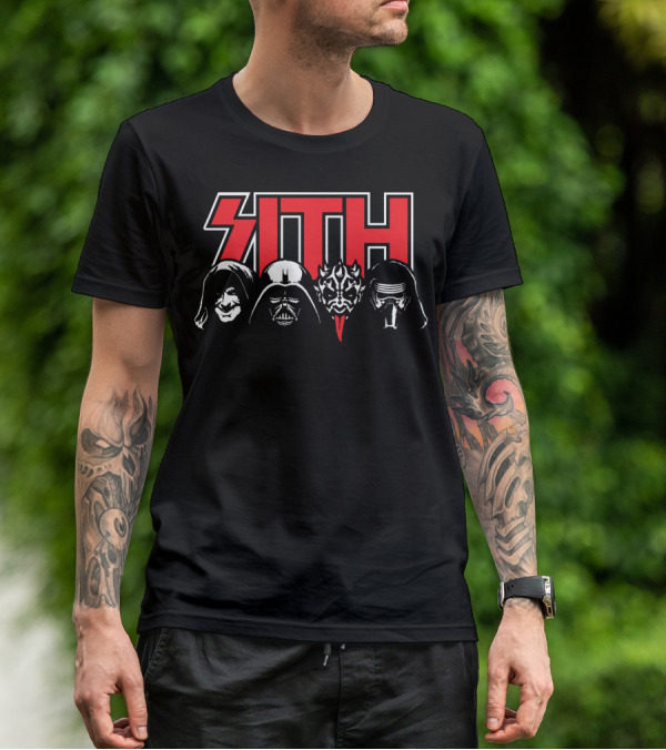 Sith Lords Metal Band Style Design With Hooded Figures And Masks T-Shirt