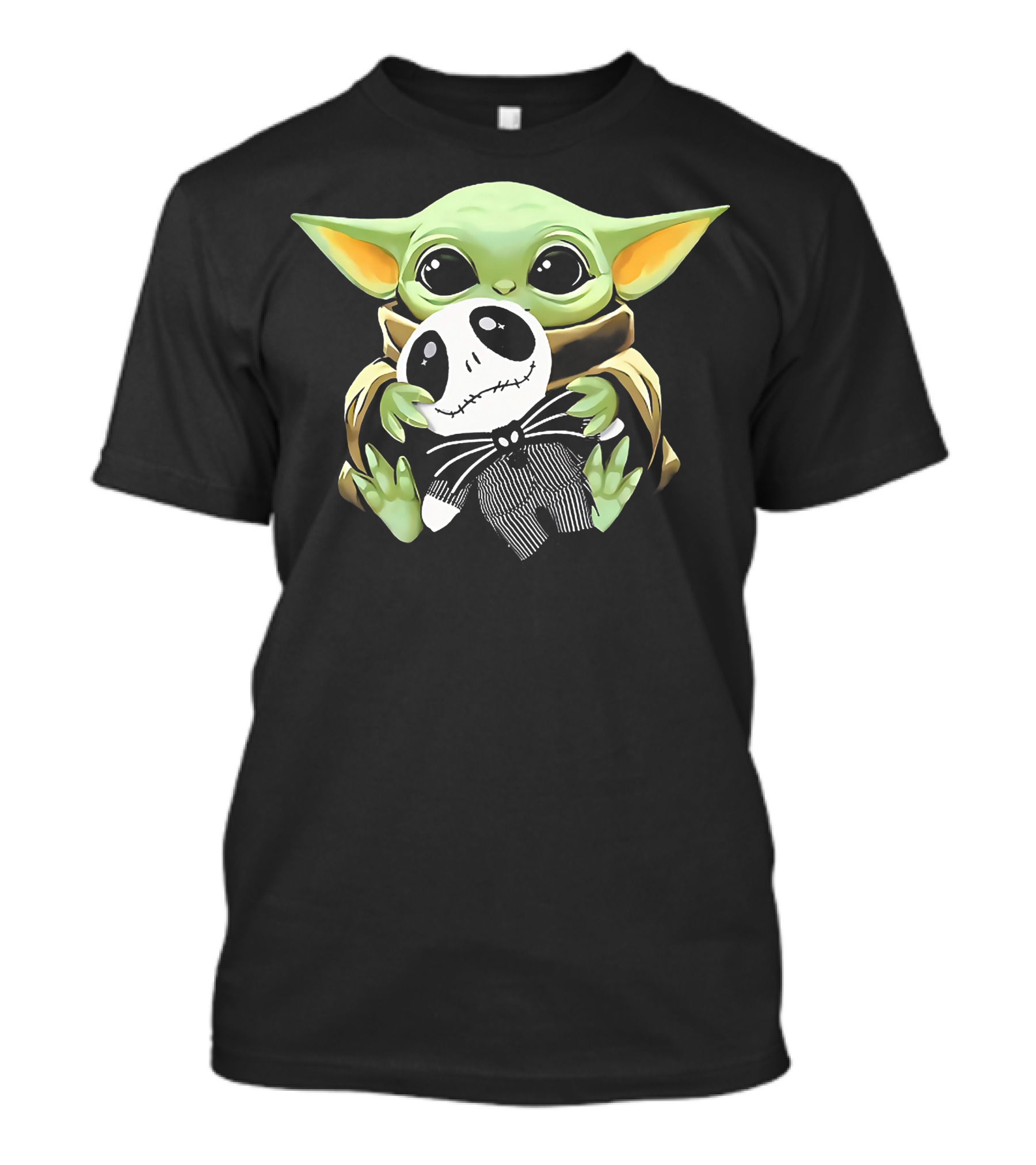 Baby Yoda Hugging Jack Skellington Doll T-Shirt