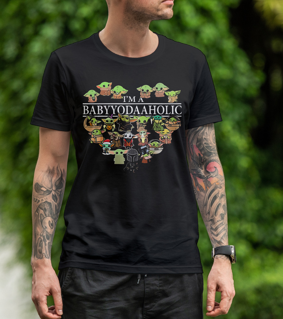 I'm A Babyyodaaholic Star Wars Grogu Mandalorian Character Collection T-Shirt