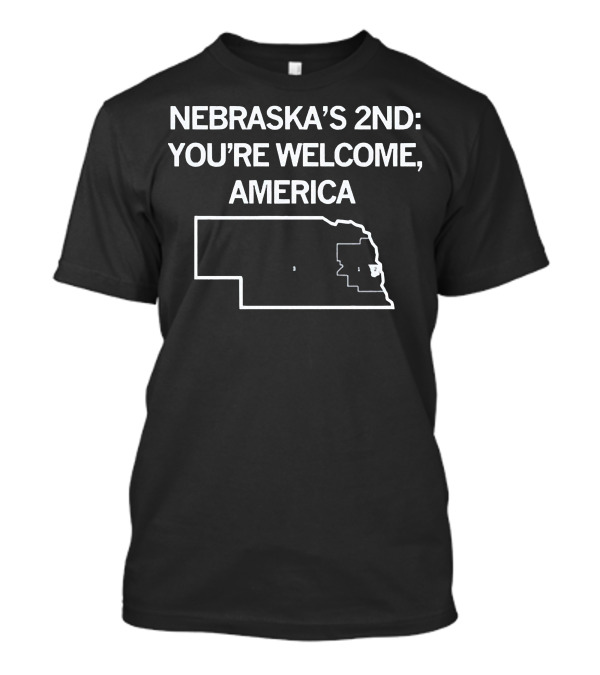 Nebraska's 2nd: You're Welcome, America - Map Outline T-Shirt