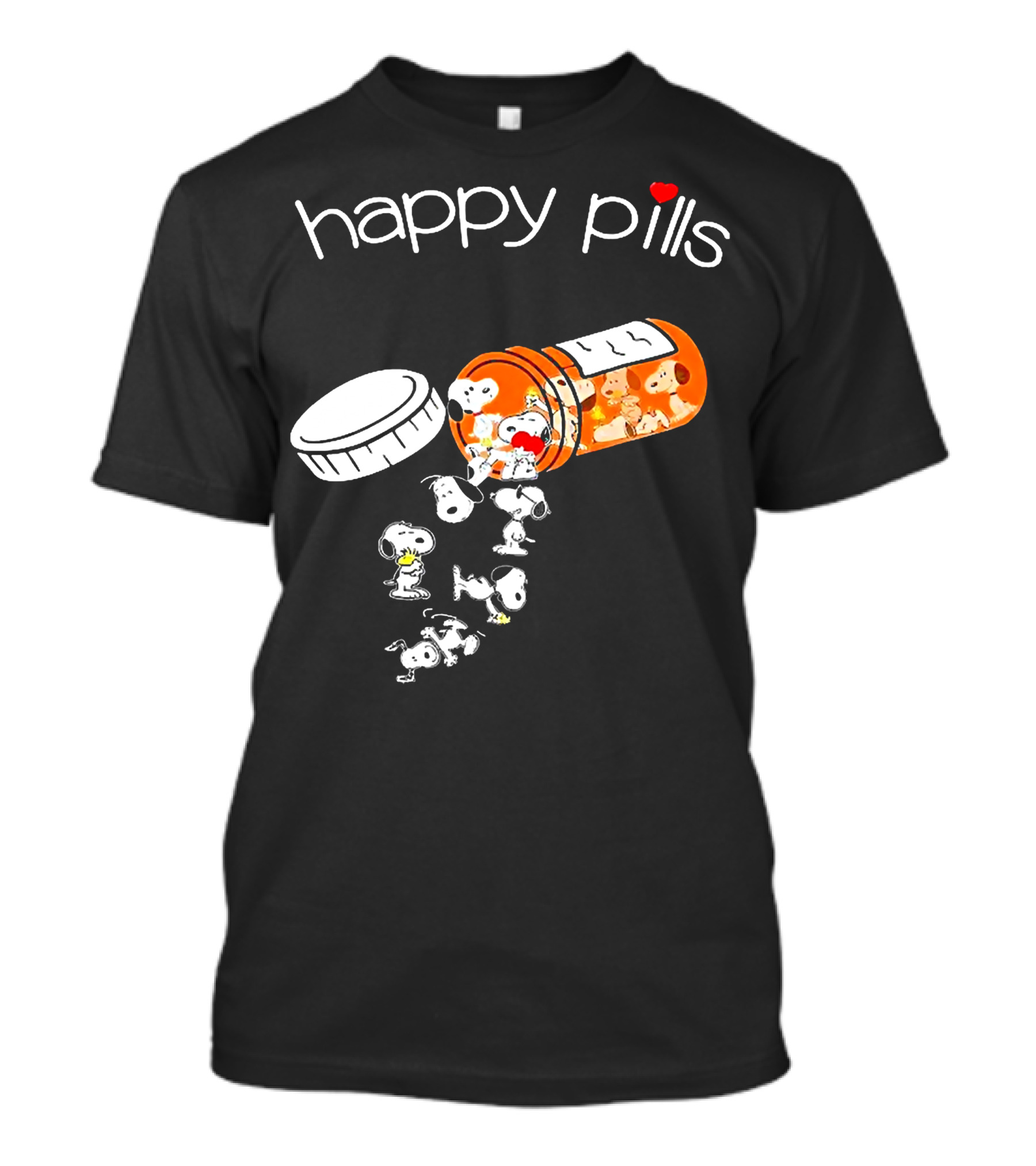 Happy Pills Peanuts Snoopy Prescription Bottle T-Shirt