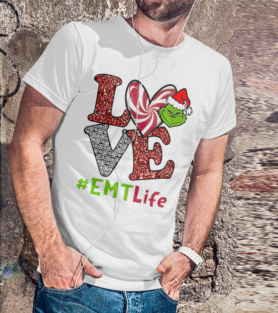 Love Grinch Heart #EMTLife T-Shirt