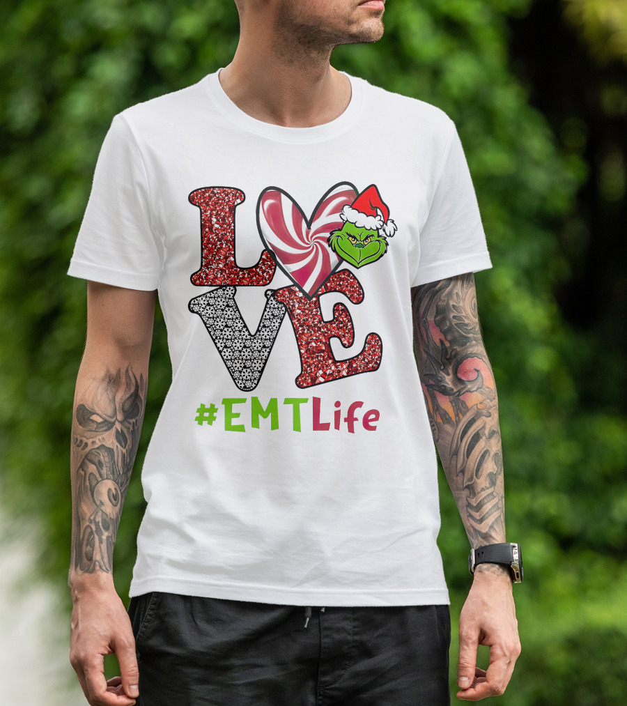 Love Grinch Heart #EMTLife T-Shirt