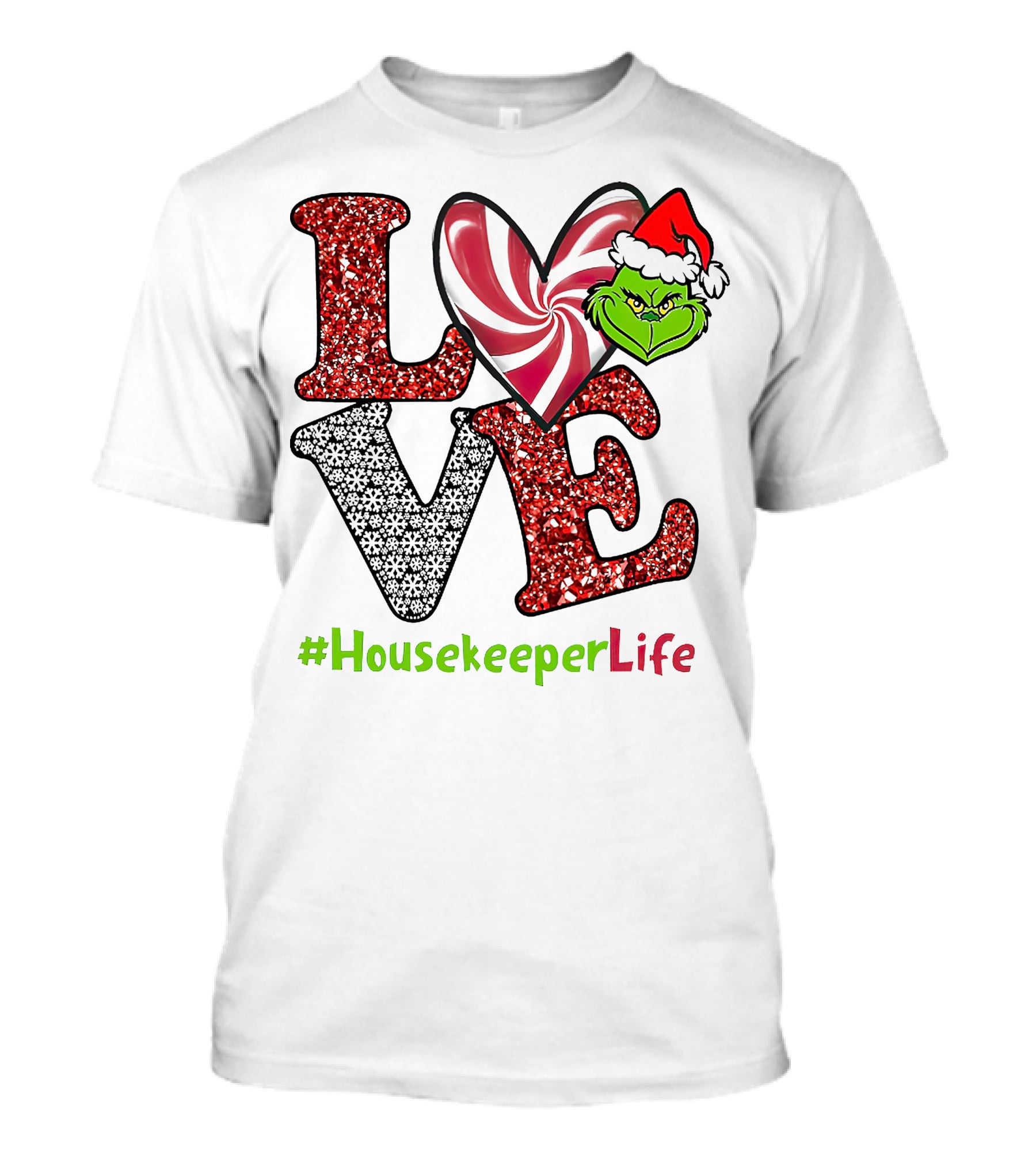 LOVE Grinch Heart #HousekeeperLife T-Shirt