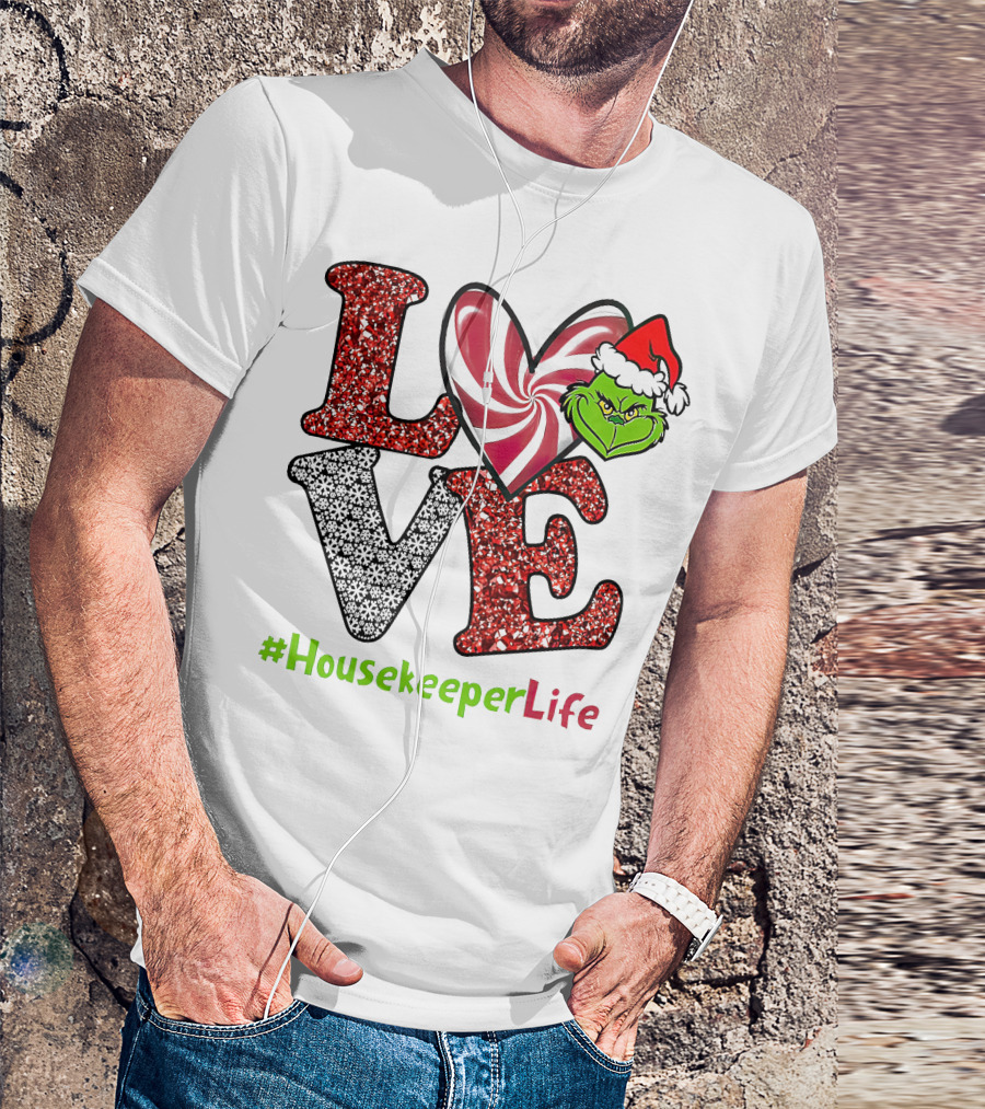 LOVE Grinch Heart #HousekeeperLife T-Shirt