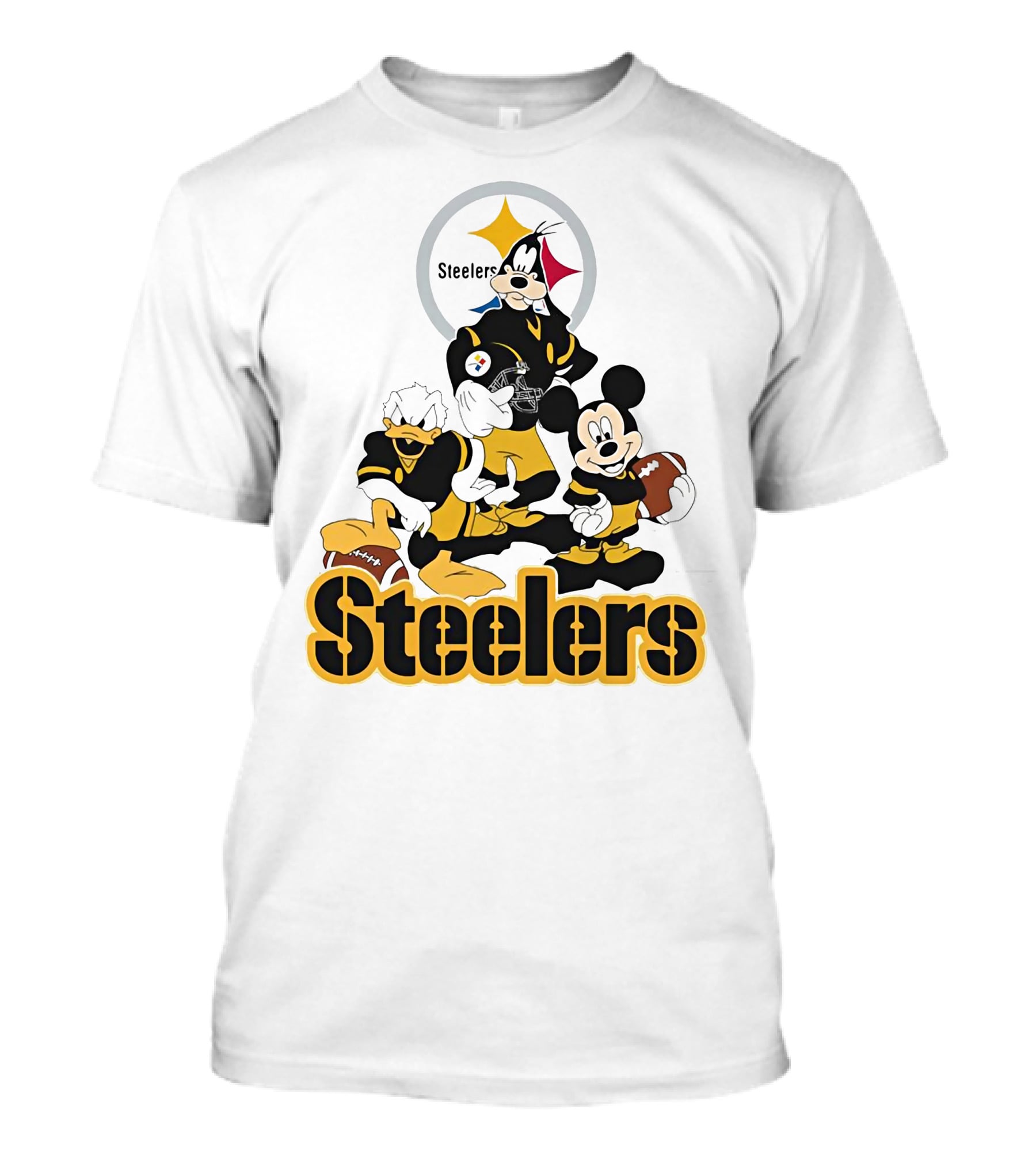 Mickey Donald Goofy Pittsburgh Steelers Football Characters T-Shirt